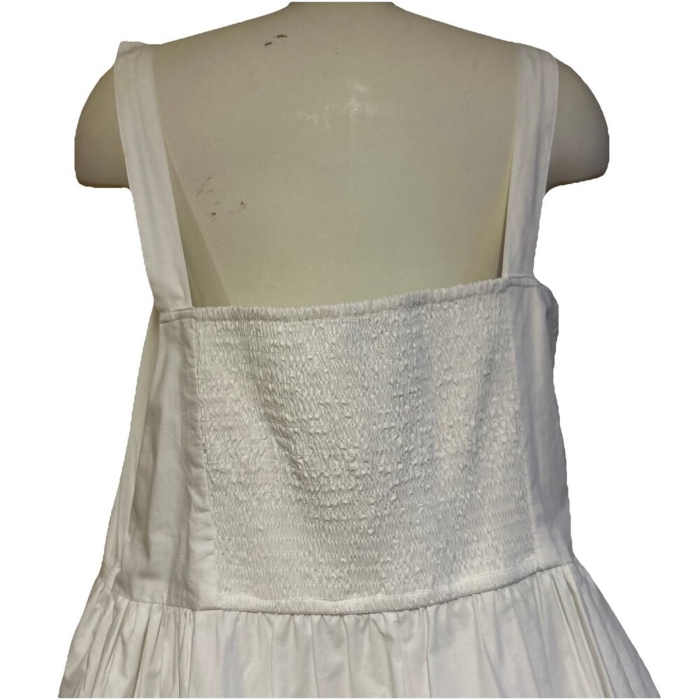 Tiered Maxi Dress White Extra Large XL Lined Cotton Boho Pockets Summer New - Picture 13 of 15